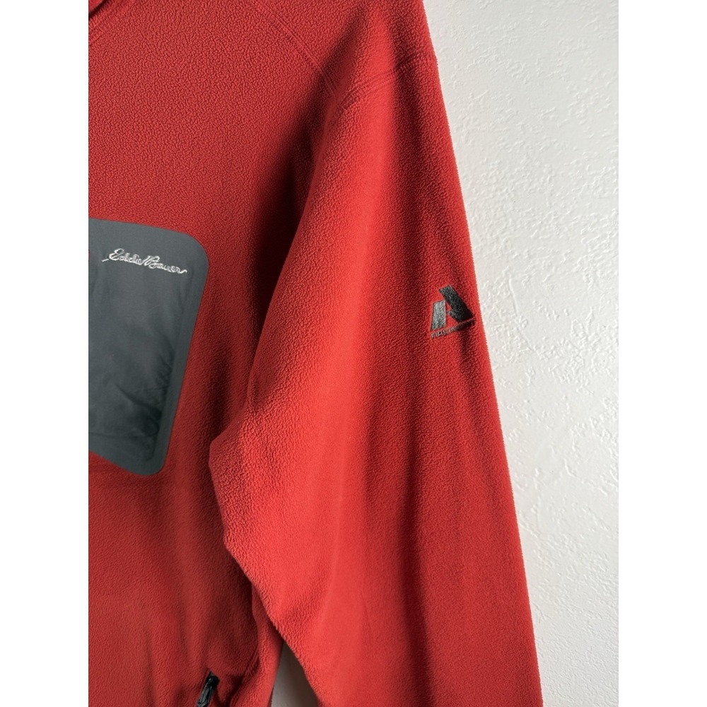Eddie Bauer Asent Mens Full Zip Fleece Jacket Red Black Trim XL‎ Performance - Picture 3 of 8